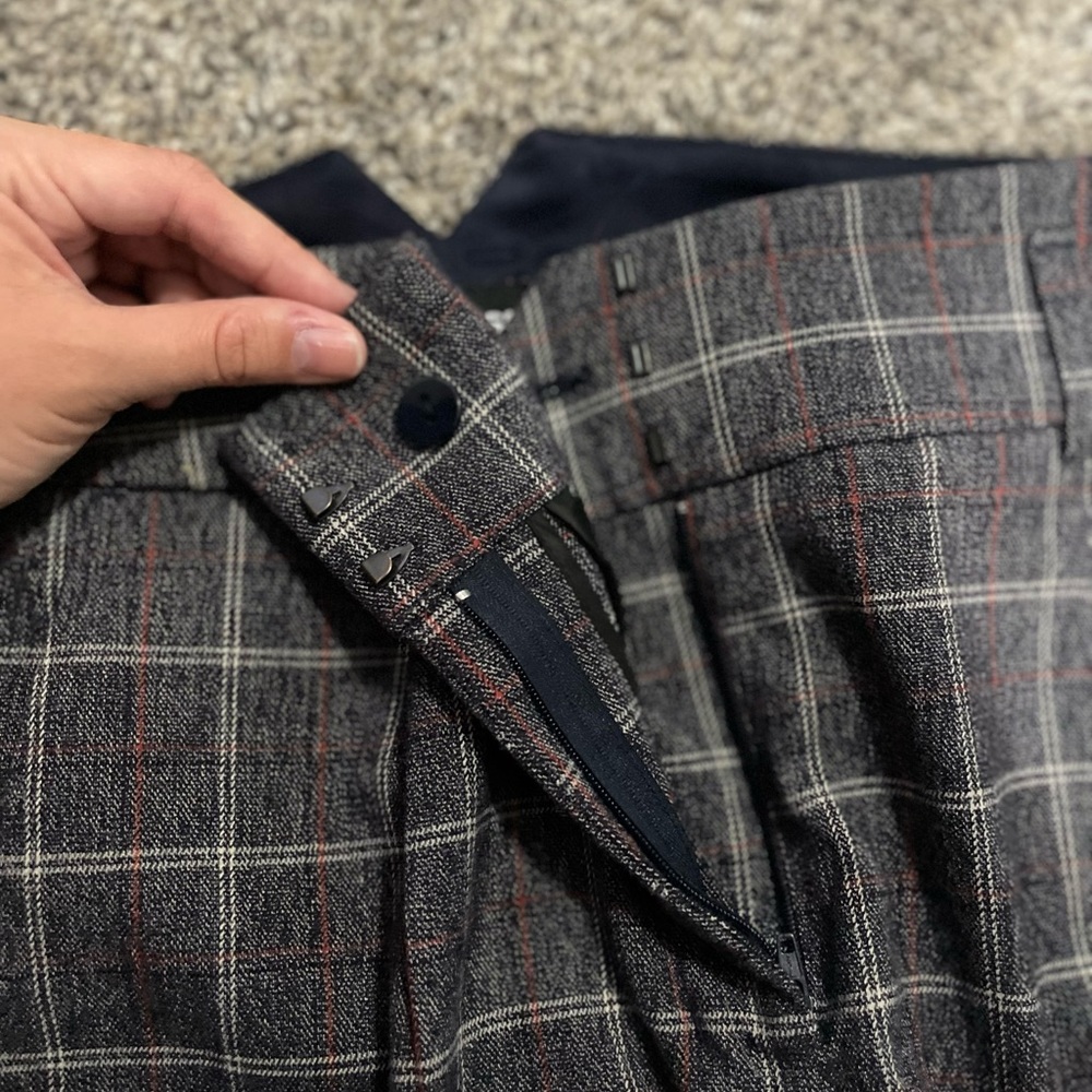 Express Plaid Dress Pants| Dipped Back| 6L Stretch High Rise